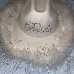 White Feathered Bride Hat
